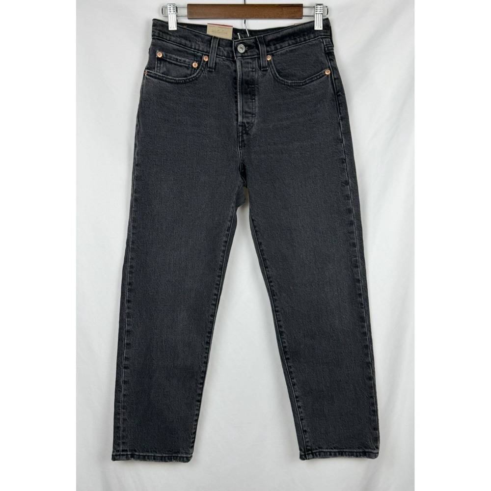 Levi's 501 Original Cropped Jeans 27W 25L Black High Rise Straight Leg NWT